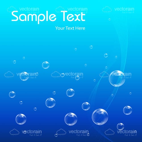 Blue Background with Bubbles and Sample Text